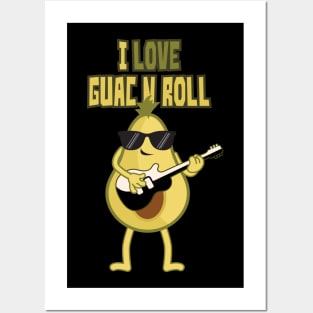 'I Love Guac N Roll' Adorable Sushi Gift Posters and Art